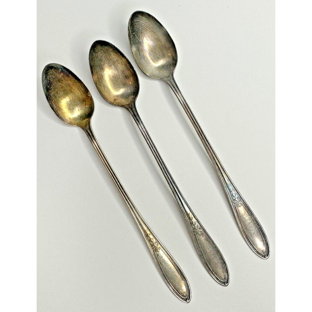 Vintage Niagara Silver Plated Ice Tea spoon Set of 3 Flatware Replacement